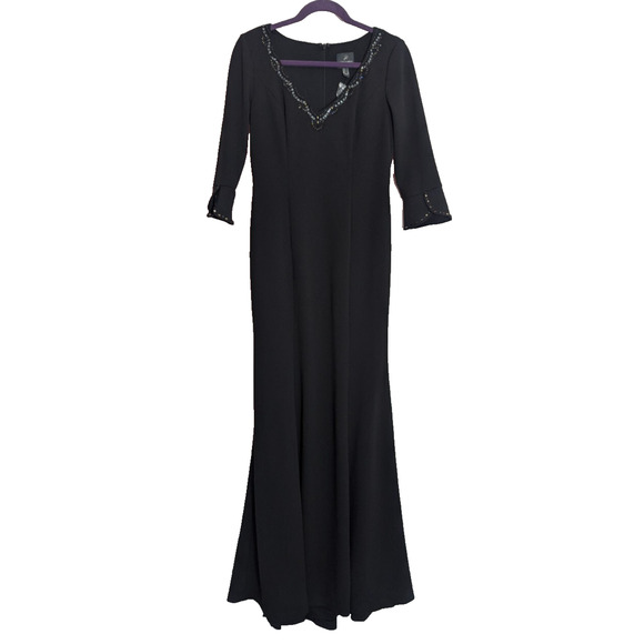 NwoT Adrianna Papell Black Embellished Formal Dress Gown Size 6 C1 - Picture 1 of 6